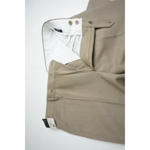 Burberry Brown Woven 100% Wool Mens Pants Trousers Sz 50 EU NEW